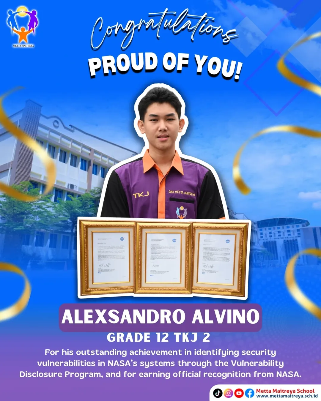 Congratulations Alexsandro Alvino In Identifying Security Vulnerabilities In NASA Systems